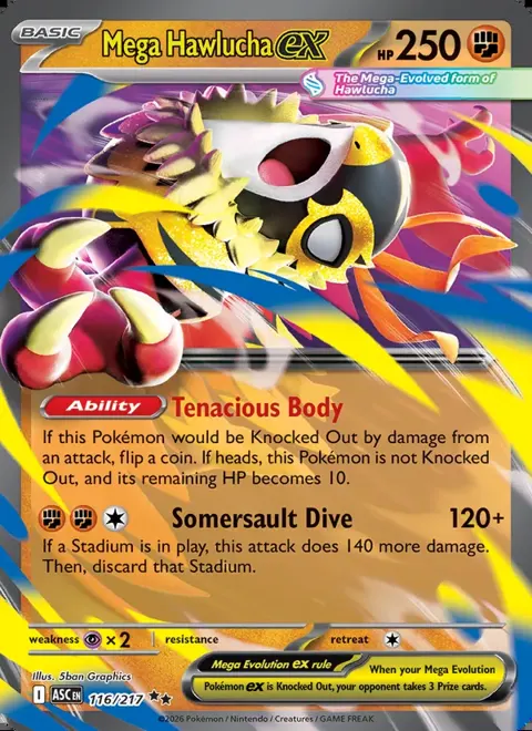 Mega Hawlucha ex 116/217 — reference scan